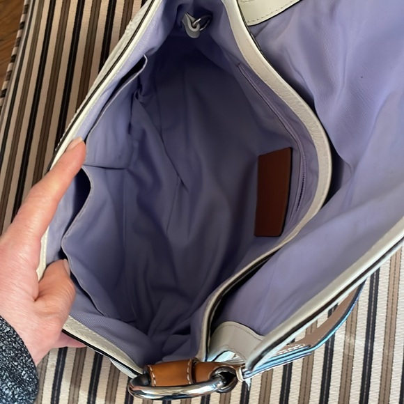 Y2K/vintage coach F13105 pebbled leather SOHO off white with tan shoulder bag - Picture 13 of 14